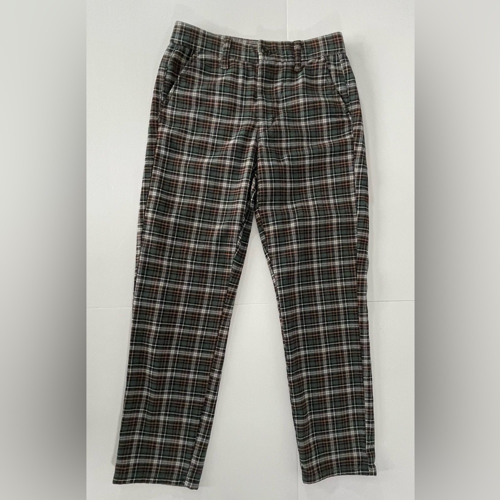 AMERICAN EAGLE Plaid Cropped Straight Leg Pants Stretch Size 2